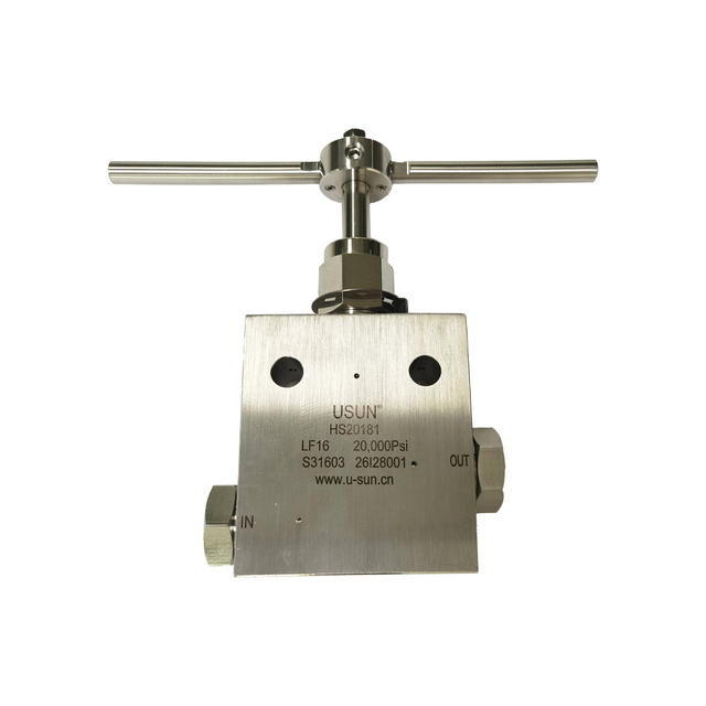 USUN Model:HS20181 Stainless Steel 316 2-way Straight Type High Pressure 1'' Connecting Manual Needle Valve for Hydrogen Industry