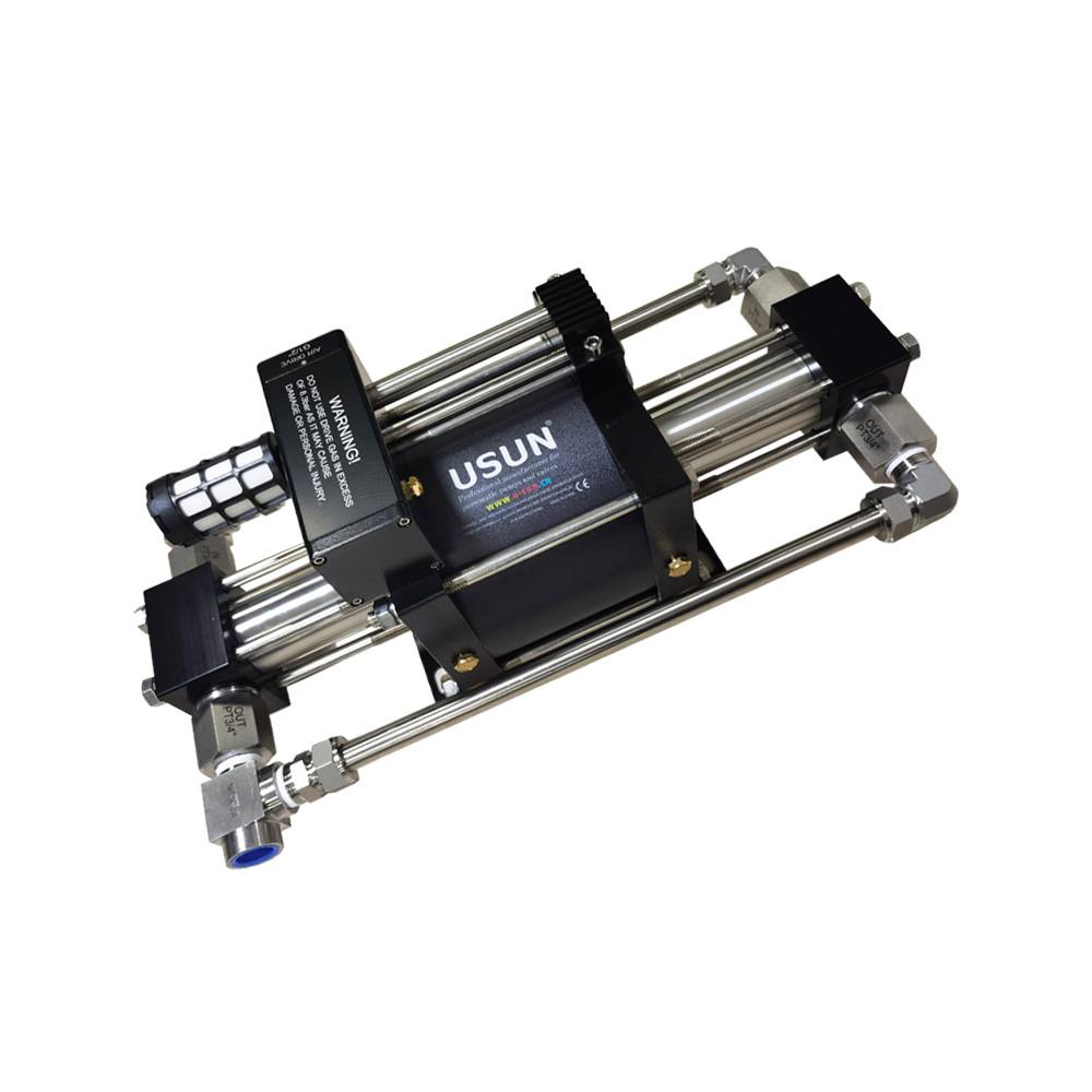 USUN Model:AT10-CO2 20-80 Bar Output Stainless steel piping Double Acting Faster Refilling Air Driven Liquid CO2 Transfer Pump for Fire Extinguisher