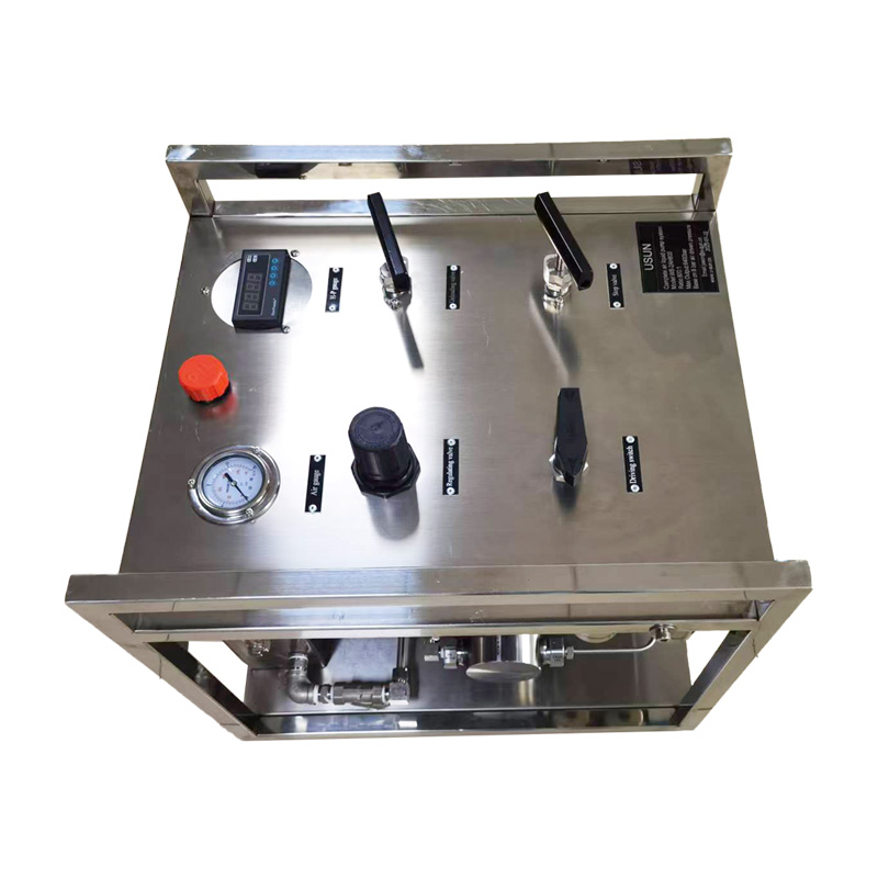 USUN Model:WS-2AH Middle Size 160MM Driven Double Head Single Acting High Flow Air Driven Hydraulic Pressure Test System for Burst Testing Machine