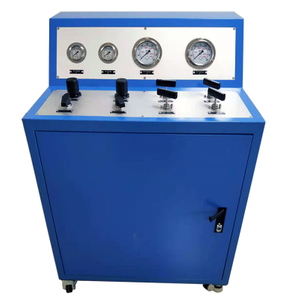 USUN Model:US-AT130 130：1 Maximum 100 MPA high flow dual air hydraulic pump system with blue cabinet and valves and fittings 