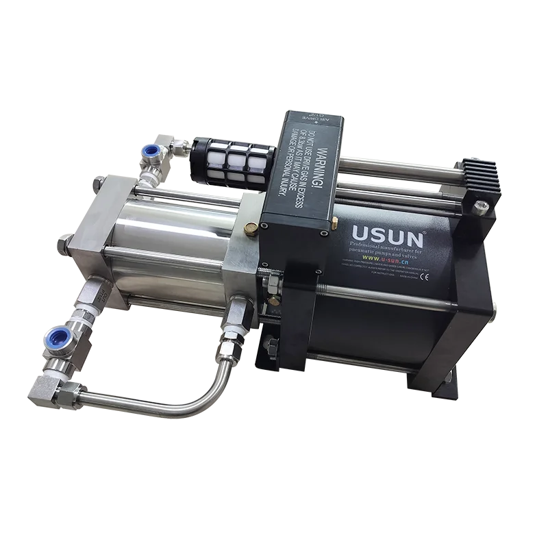 USUN Model:GB02T-OL 160mm Driven Double Action 2.5:1 Ratio Air Driven Oxygen Gas Booster Pump for Charging Gas Cylinder