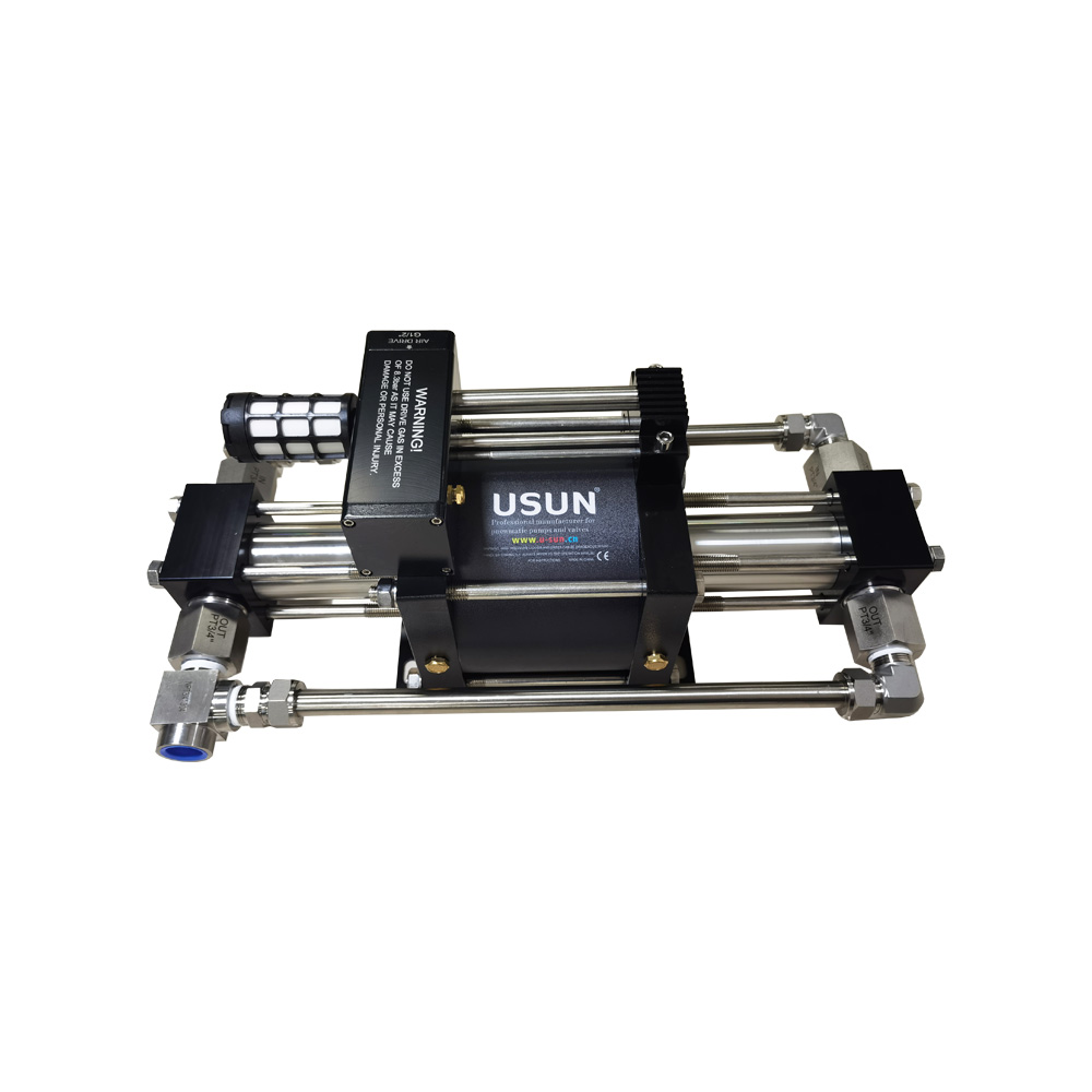 USUN Model:AT10-CO2 20-80 Bar Output Stainless steel piping Double Acting Faster Refilling Air Driven Liquid CO2 Transfer Pump for Fire Extinguisher