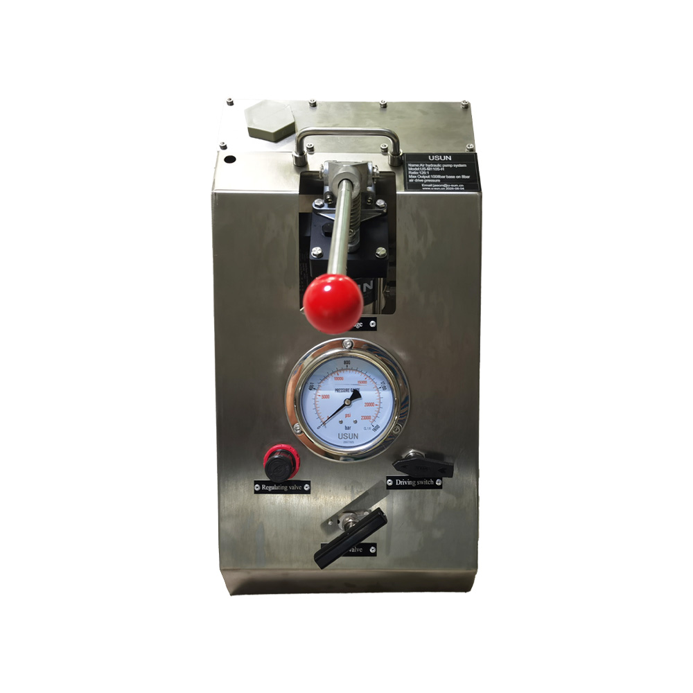 New Arrivals USUN Brand Model:US-M110S-H Portable Mini Air Driven Liquid Pressure Testing Pump Unit with Handleand Gauge