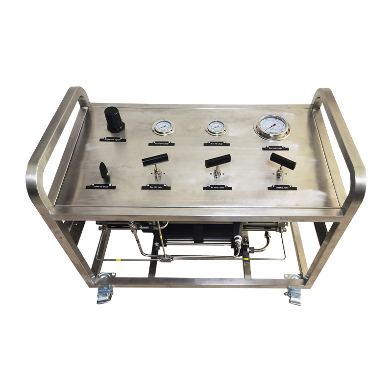 USUN Model :US-2AGBD60 Max. Rated Gas Supply 9000 PSI Double Drive Double Acting Air Driven Gas Pressure Pump System