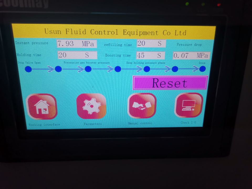 USUN Model:US-GBT two stage movable gas booster pump station with PLC touch screen for products leakage testing 