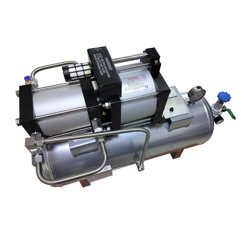 USUN Model:AB02T-40L 8-20 Bar output Low cost High flow air pressure booster pump with 40 L air tank and high pressure regulator for fiber laser cutting machine 