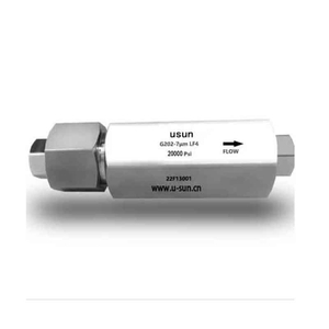 USUN Model: G202 -40um 20K PSI High pressure stainless steel line in gas or liquid filter with easy to change filter element replacement 