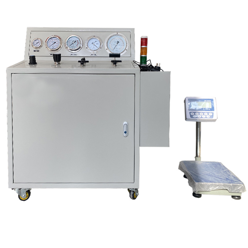 USUN Model:WS-FM200-6A Complete semi automatic pneumatic driven FM200 refilling machine with 500 KGS automatic weighing system 