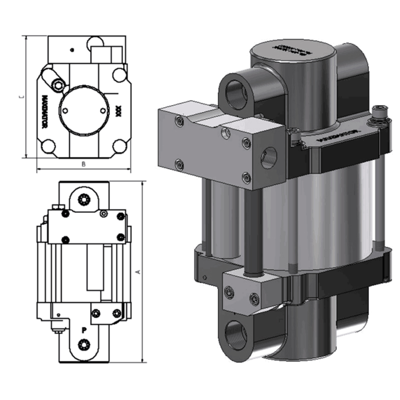 Top quality USUN Model:SD Single drive double action Maximator equivalent air driven oil pressure transfer pump 