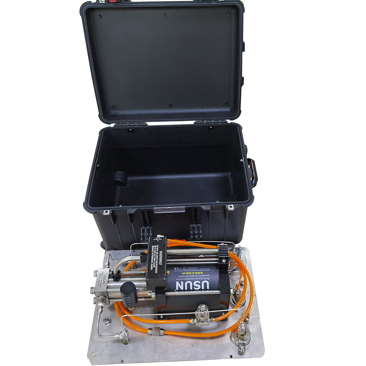 USUN Model:GB40-OL -F 100-300 Bar output easy to carry portable air driven oxygen gas booster Unit with pelican case 
