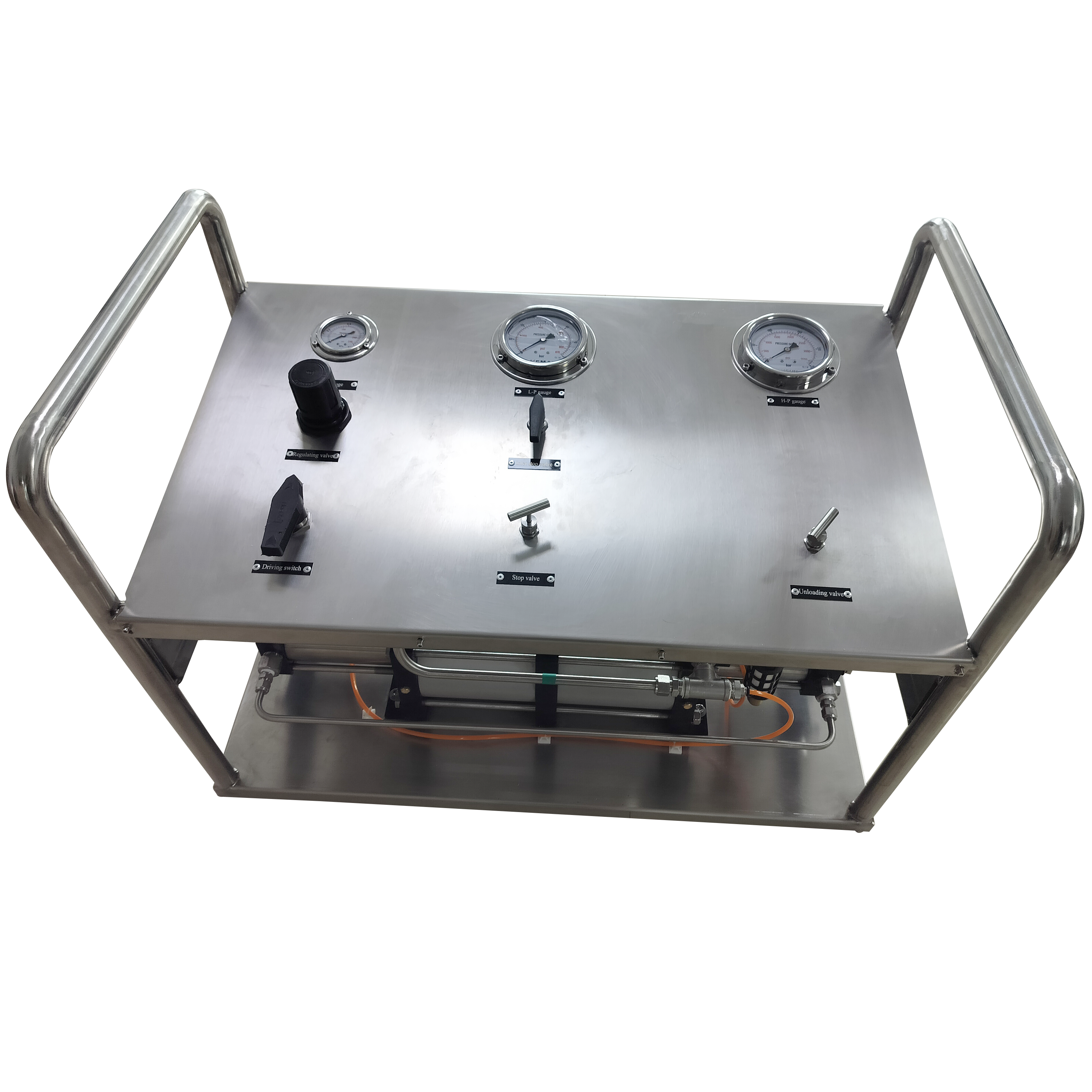 USUN Model:US-2GBT Stainless steel High pressure gas booster pump system with inlet gas filter and check valve