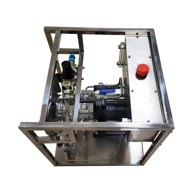 USUN Model:US-AH Customized Stainlss Steel Frame Pneumatic Driven Hydraulic Pressure Testing Pump System 
