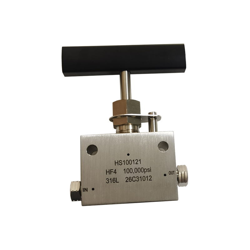 USUN Model:HS100121 O.D.1/4''100,000 PSI High Pressure 2-Way Straight Stainless Steel Manual Needle Valve 
