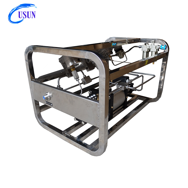 USUN Model:US-GBD 160mm driven double acting air driven gas booster unit with pressure gauges ,valves and tubes 