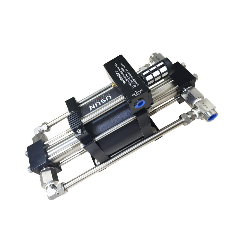 USUN Model:AT10-CO2 20-80 Bar Output Stainless steel piping Double Acting Faster Refilling Air Driven Liquid CO2 Transfer Pump for Fire Extinguisher