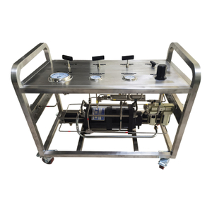 USUN Model :US-2AGBD60 Max. Rated Gas Supply 9000 PSI Double Drive Double Acting Air Driven Gas Pressure Pump System