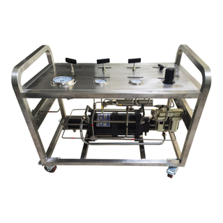 USUN Model :US-2AGBD60 Max. Rated Gas Supply 9000 PSI Double Drive Double Acting Air Driven Gas Pressure Pump System