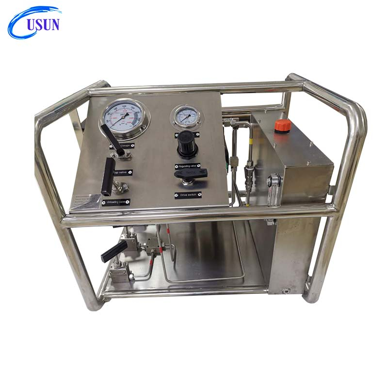 USUN Model:US-AT400 Middle size 160MM driven ultra high pressure air driven hydraulic test pump unit with multiple outlet ports 