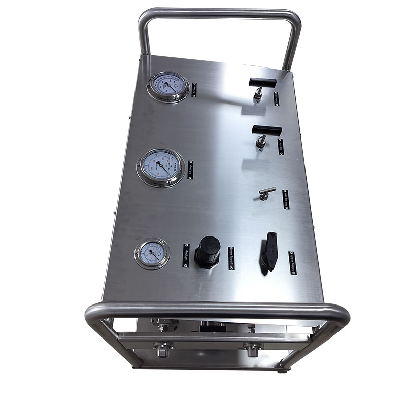 USUN Model:US-2GBT double stage high pressure air driven nitrogen gas booster testing pump system with check valve and inlet filter 