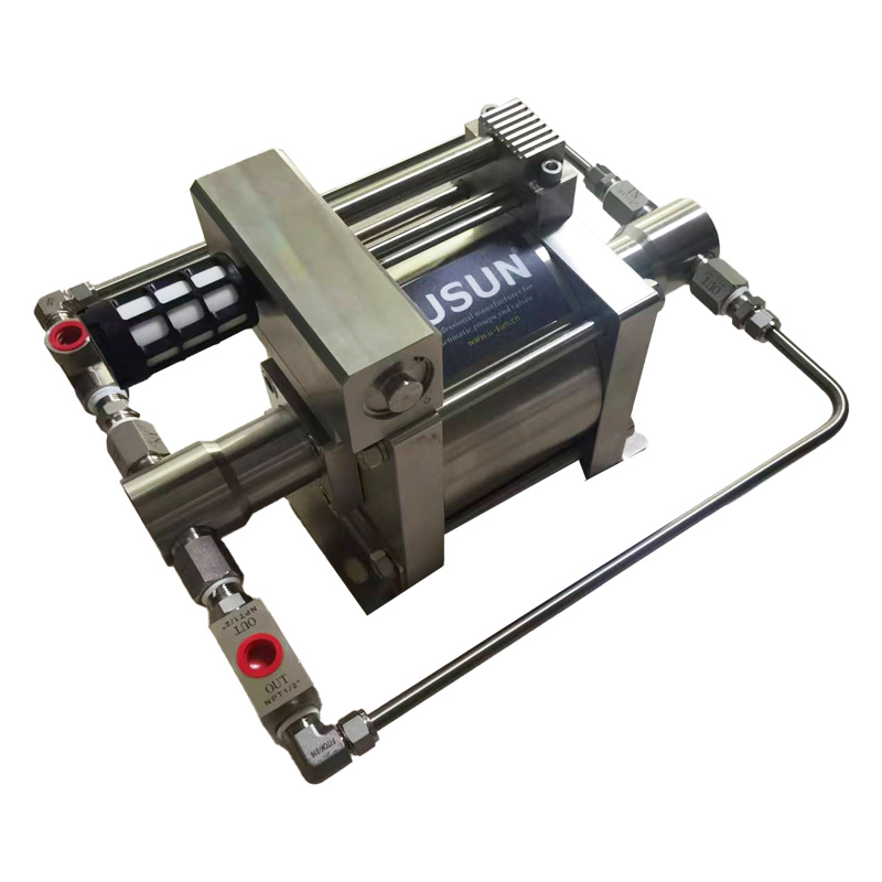 USUN Model:AT28 All Stainless Steel 100-200 Bar Output High Pressure Pipeline Pneumatic Driven Hydro Test Pump for Hose Or Tubes
