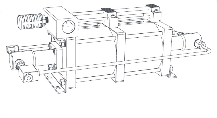 USUN Model:WS-2AT High flow stainless steel frame air driven hydraulic pressure testing pump system with valves and fittings and gauges 