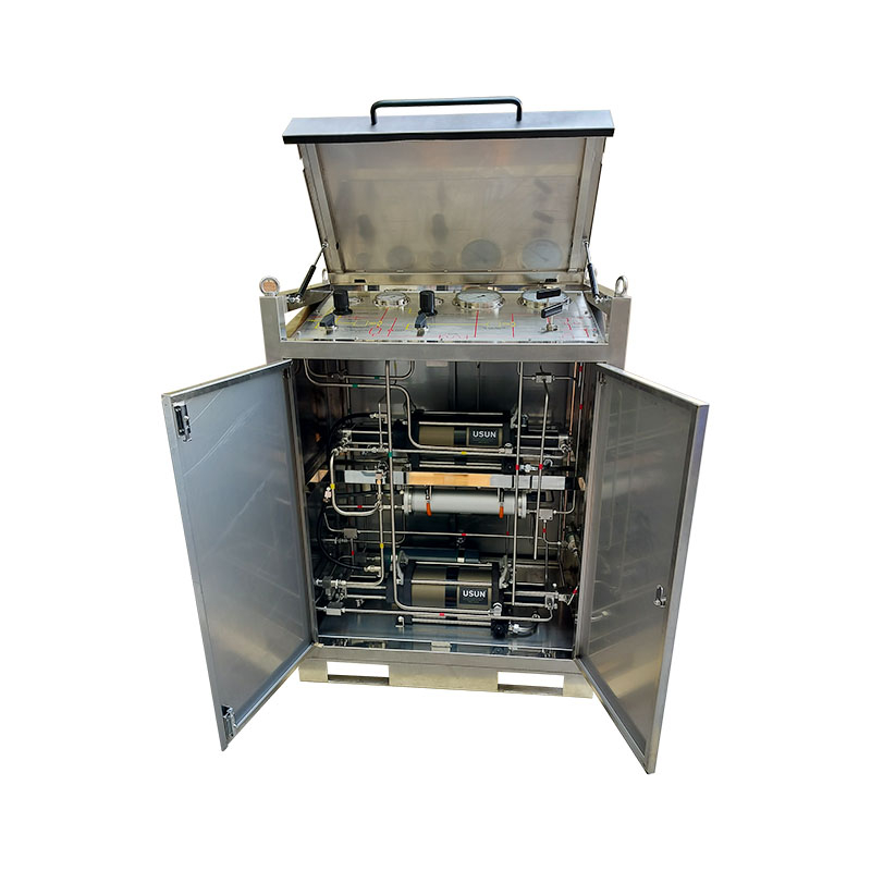 USUN Model:US-2AGBD60/2AGBD150- C Closed Stainless Steel Cabinet High Pressure Dual Air Driven Nitrogen Gas Booster System