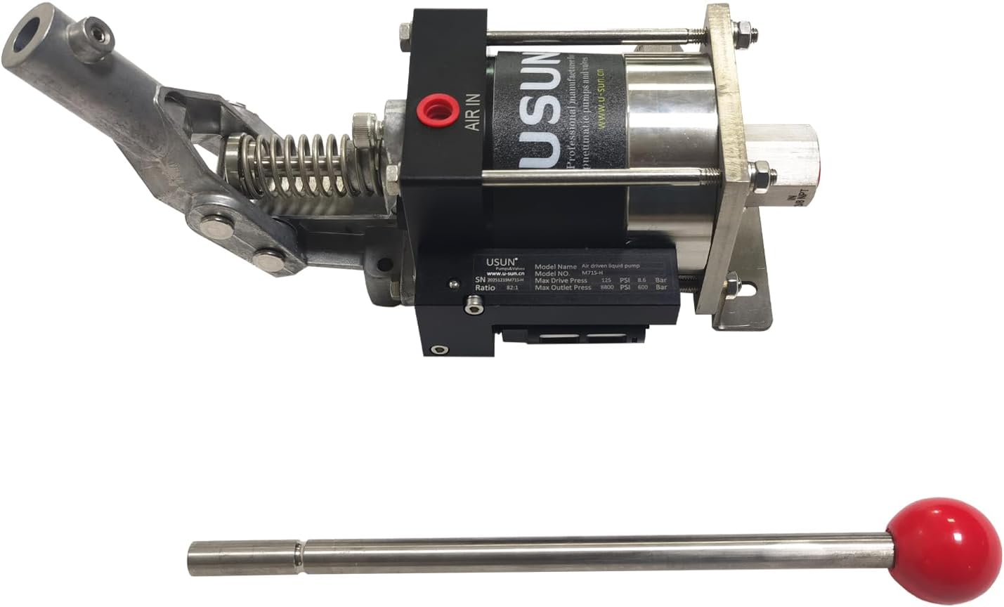 High quality USUN Model:M-S Mini small portable pneumatic driven liquid pump with manual handle function 