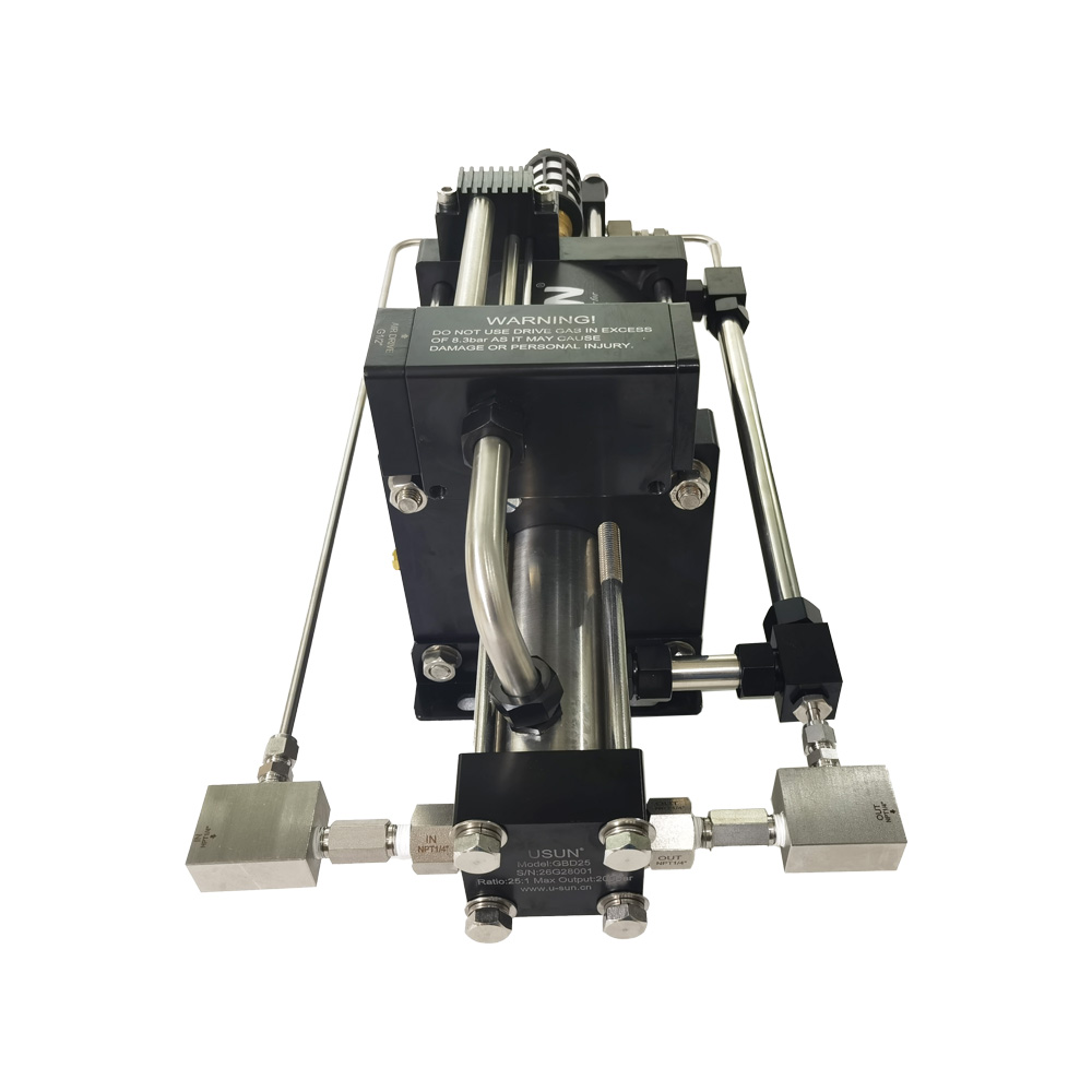 USUN Model:GBD 160mm Driven Double Acting High Pressure Nitrogen Gas Booster Pump for Charging Gas Cylinder 