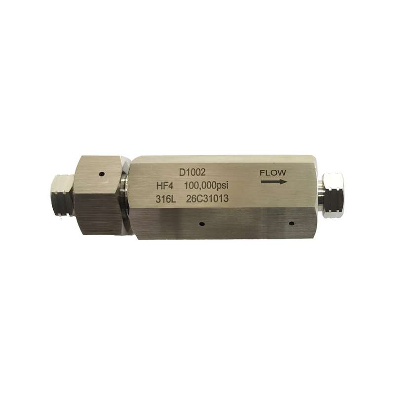 USUN Model:D1002 Ultra High Pressure 100k Psi Stainless Steel Soft Seat Check Valve with Port Size 1/4'' for Test Bench Equipment 