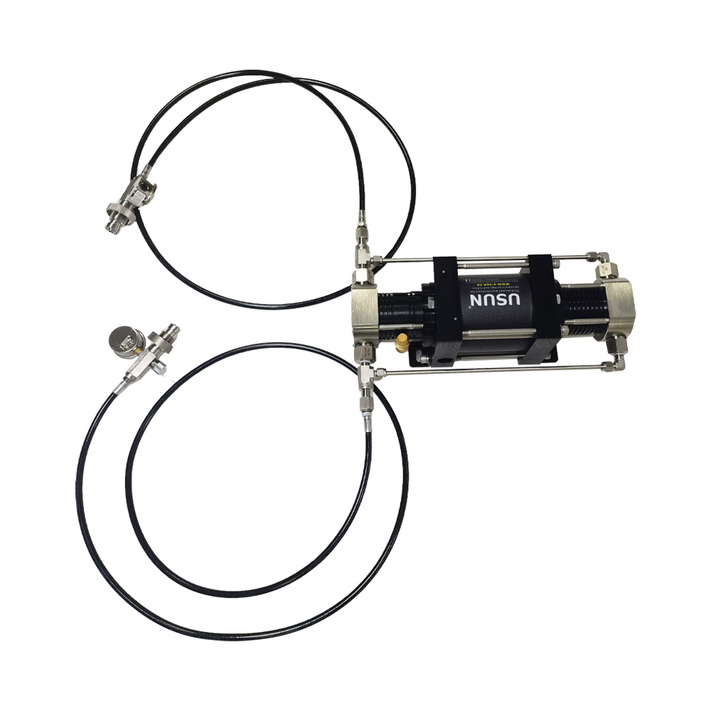 New Design USUN Model: XBD30-OL Portable Mini Double Acting Pneumatic Driven Oxygen Gas Booster Pump with Inlet And Outlet Hoses